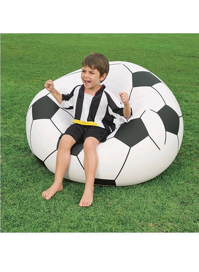 Bestway Beanless Soccer Ball Chair 114x112x71cm  -26-75010 White/Black 112x66x114cm  - Image 4