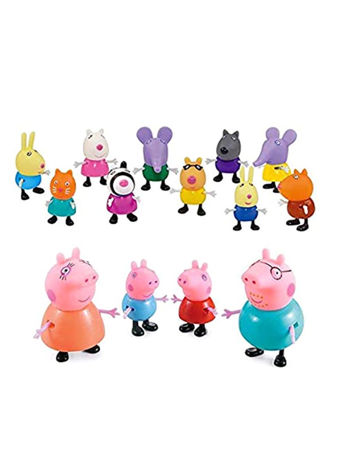 Beauenty 25-Piece Portable Cartoon Peppa Pig Friends Toys With Bag Durable Stress Reliever 12x26x32cm  - Image 5