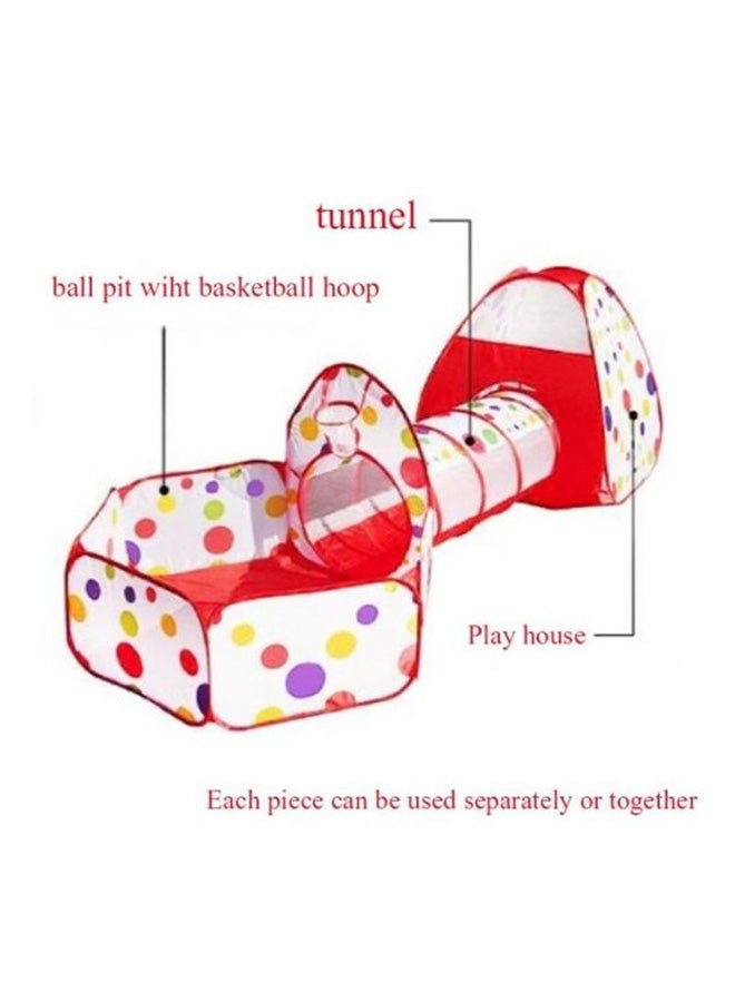 Generic - 3-Piece Crawling Tunnel Tent House Set With Storage Bag Multicolored 4+ Year 114x38x36.6cm - Image 1