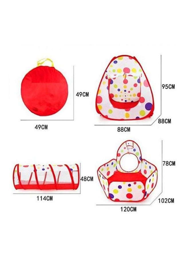 Generic - 3-Piece Crawling Tunnel Tent House Set With Storage Bag Multicolored 4+ Year 114x38x36.6cm - Image 1