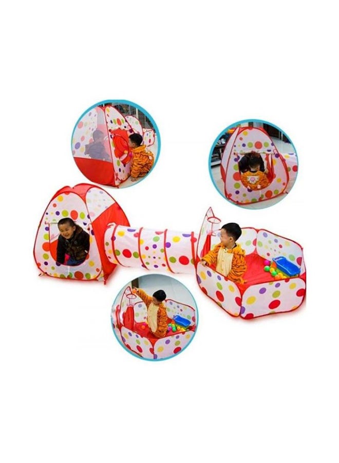 Generic - 3-Piece Crawling Tunnel Tent House Set With Storage Bag Multicolored 4+ Year 114x38x36.6cm - Image 1