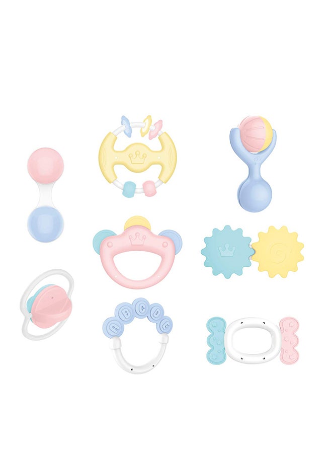 HUANGER 8-Piece Teether Rattle Toys Set Easy To Clean Bright Colors Durable And Unique Detailed Design 41.4x26.2x5.5cm  - Image 2