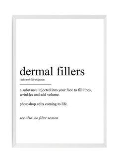 Dermal Fillers Definition Poster With Frame Multicolour 30 x 40cm
