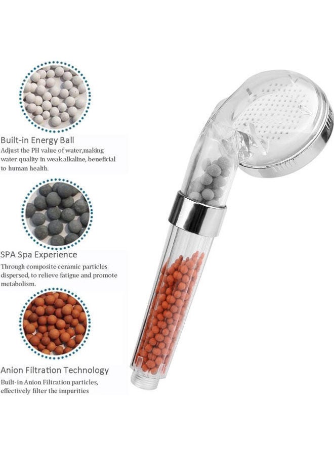 Generic Pressure Size S Water Saving Bath Shower Head Healthy Ionic Chlorine Filter Clear  - Image 2
