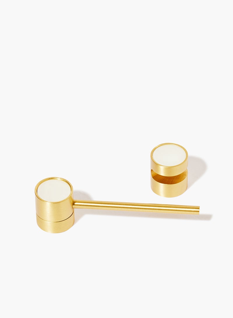 Amal - Nordic Style Cabinet Drawer Pulls Knob Latch Abalone Shell/Brass 84 x 26 x 28mm - Image 1