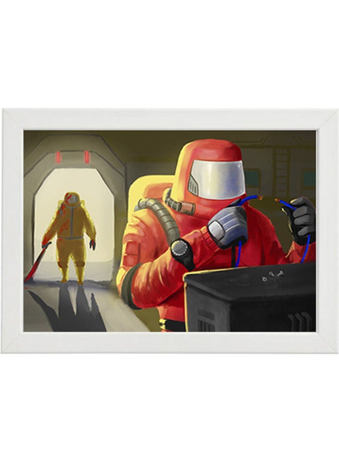 إم إي سي لوحة فنية بإطار وطبعة رسمة لشخصية المغني الشهير توباك أبيض 21x30سم