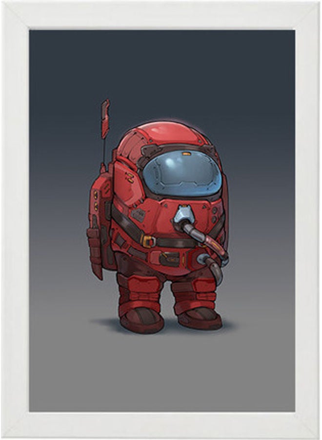 إم إي سي لوحة فنية رقمية بإطار بطبعة من لعبة "Among Us" أبيض 21x30سم