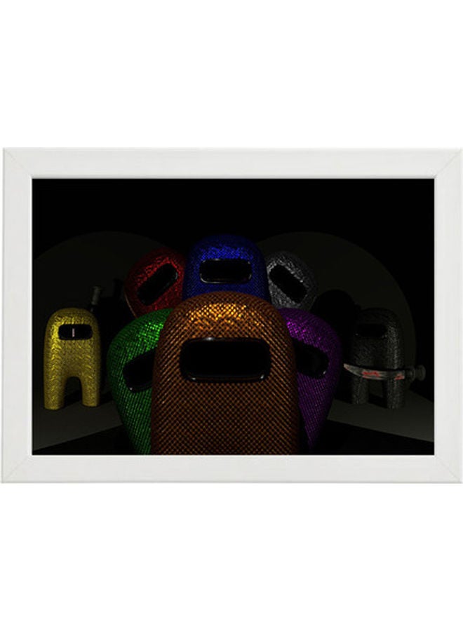 إم إي سي لوحة فنية رقمية بإطار بطبعة من لعبة "Among Us" أبيض 21x30سم