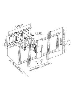 Brateck Heavy-Duty Full Motion Curved And Flat Panel TV Wall Mount Black  - Image 2
