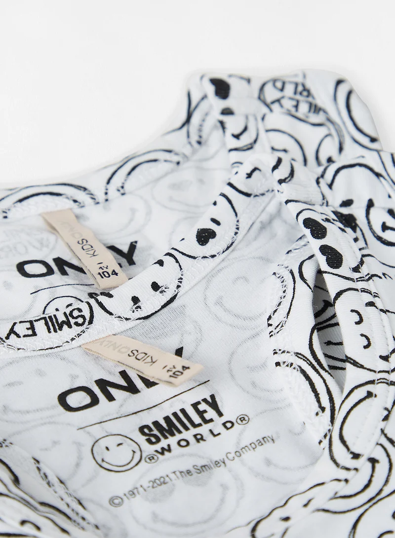 ONLY Kids/Teen Smiley Racer Crop Top (Pack of 2) Multicolour
