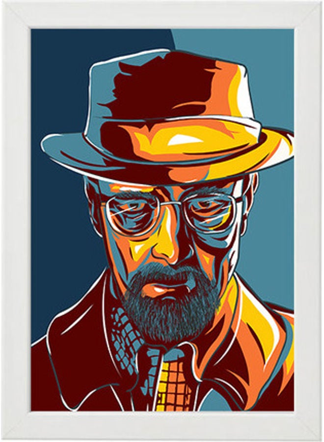 MEC Breaking Bad Walter Illustration Wall Art Poster Frame White 21x30cm