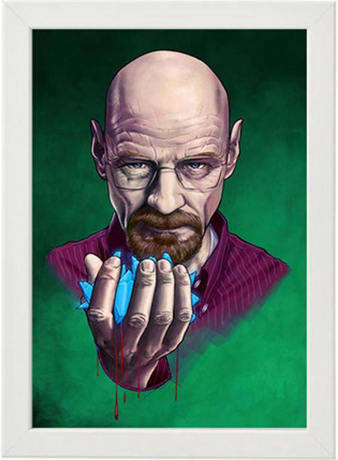 MEC Breaking Bad Walter Illustration Wall Art Poster Frame White 21x30cm