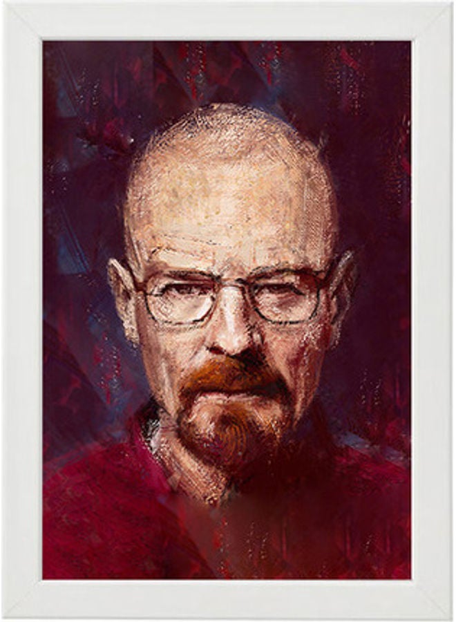 MEC Breaking Bad Walter Portrait Digital Wall Art Poster Frame White 21x30cm