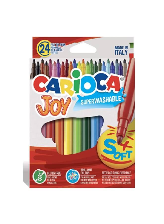 Carioca Joy 24 colors felt tip pens with a fine tip for precise strokes Superwashable Multicolour