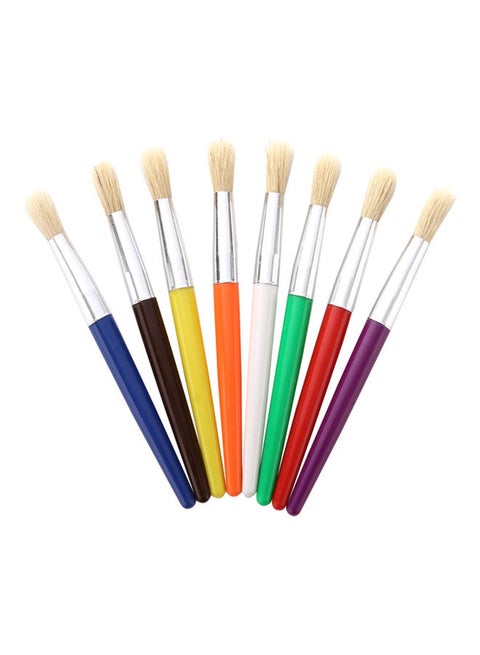 8-Piece Round Tip Colour Brush Set Multicolour