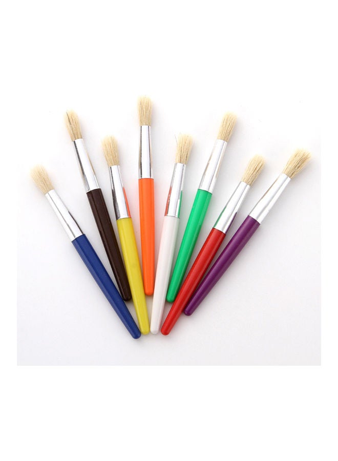 8-Piece Round Tip Colour Brush Set Multicolour