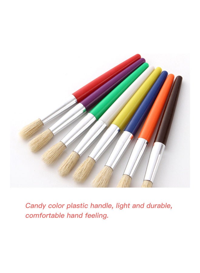 8-Piece Round Tip Colour Brush Set Multicolour