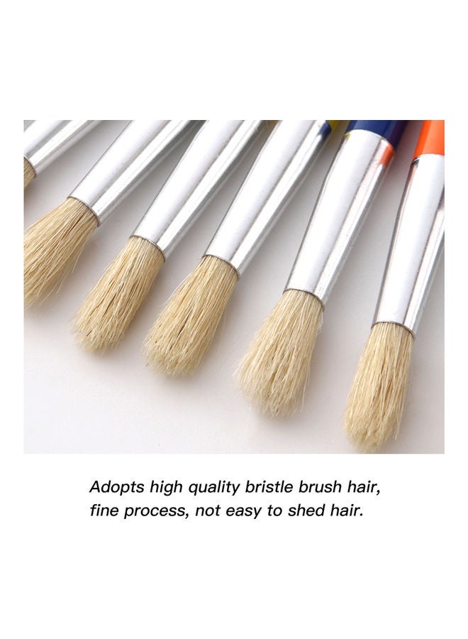 8-Piece Round Tip Colour Brush Set Multicolour