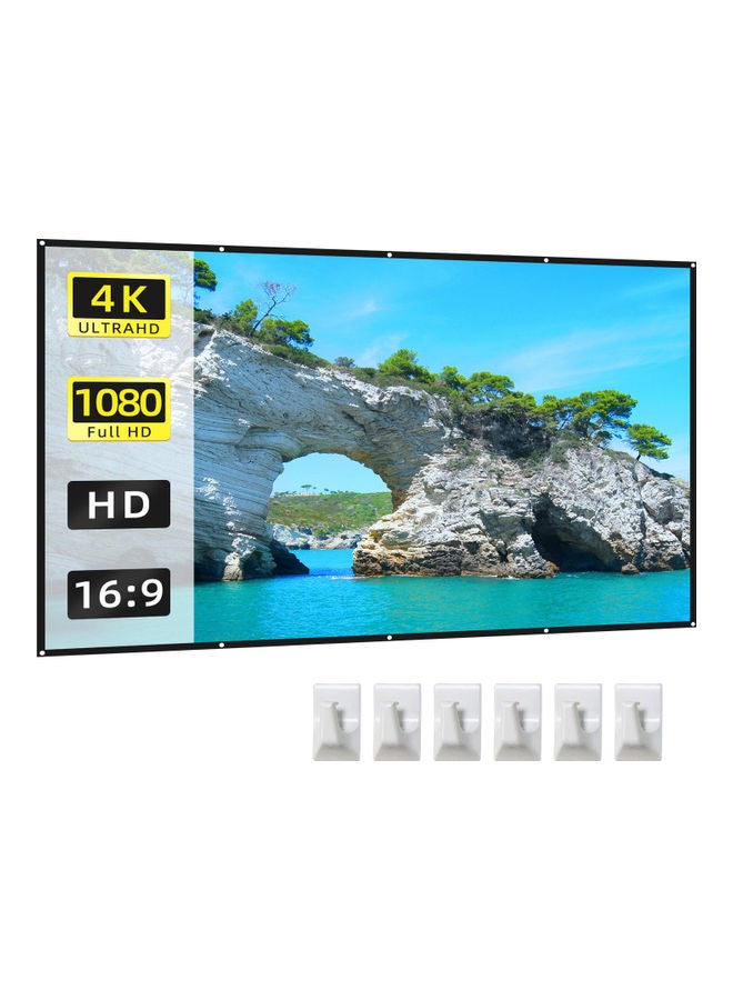 84-inch 16:9 Portable HD Projector Screen LU-Q1026-10 White - Image 1