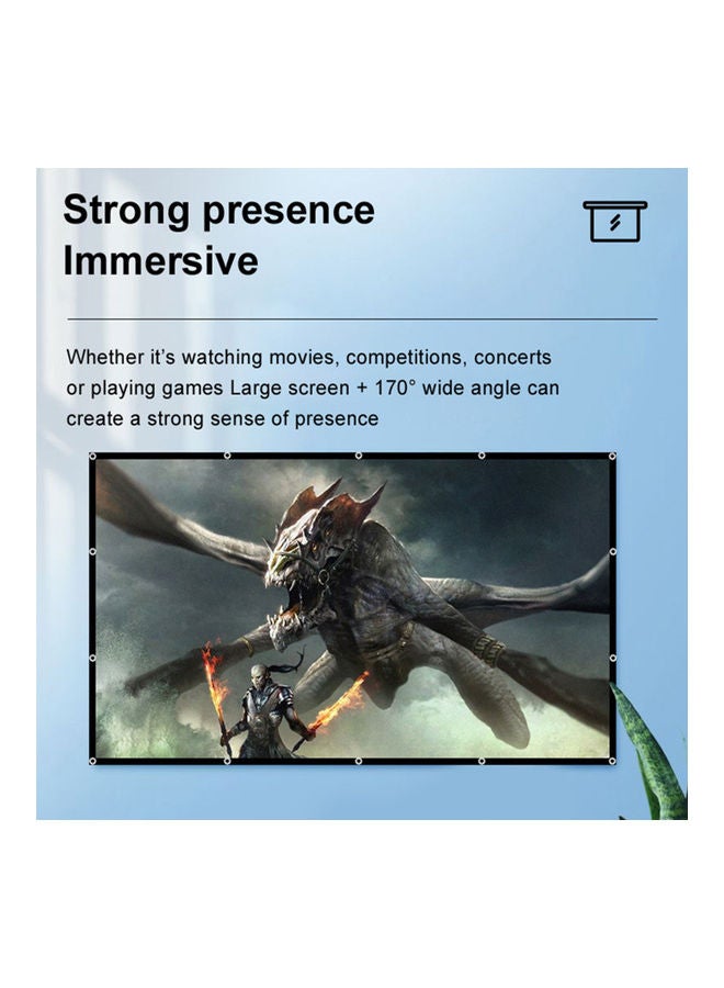 84-inch 16:9 Portable HD Projector Screen LU-Q1026-10 White - Image 3