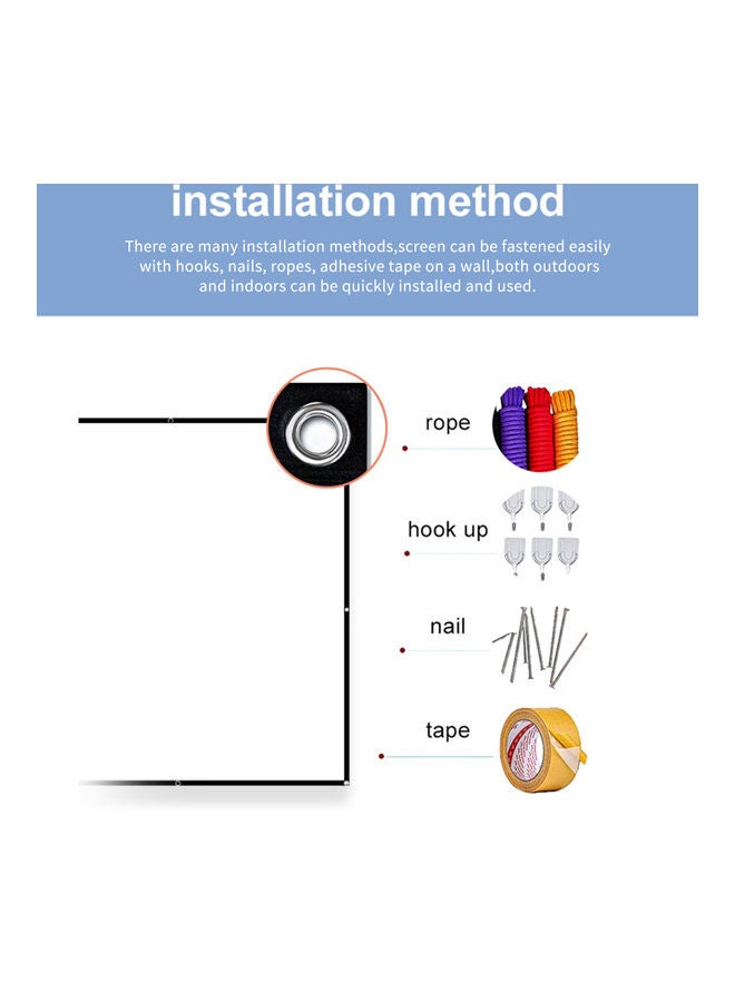 84-inch 16:9 Portable HD Projector Screen LU-Q1026-10 White - Image 5