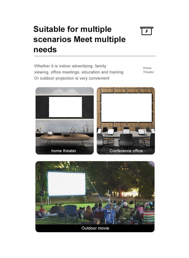 72-inch 16:9 Portable HD Projector Screen LU-Q1026-11 White  - Image 3