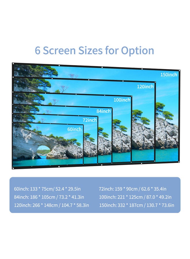 72-inch 16:9 Portable HD Projector Screen LU-Q1026-11 White  - Image 5