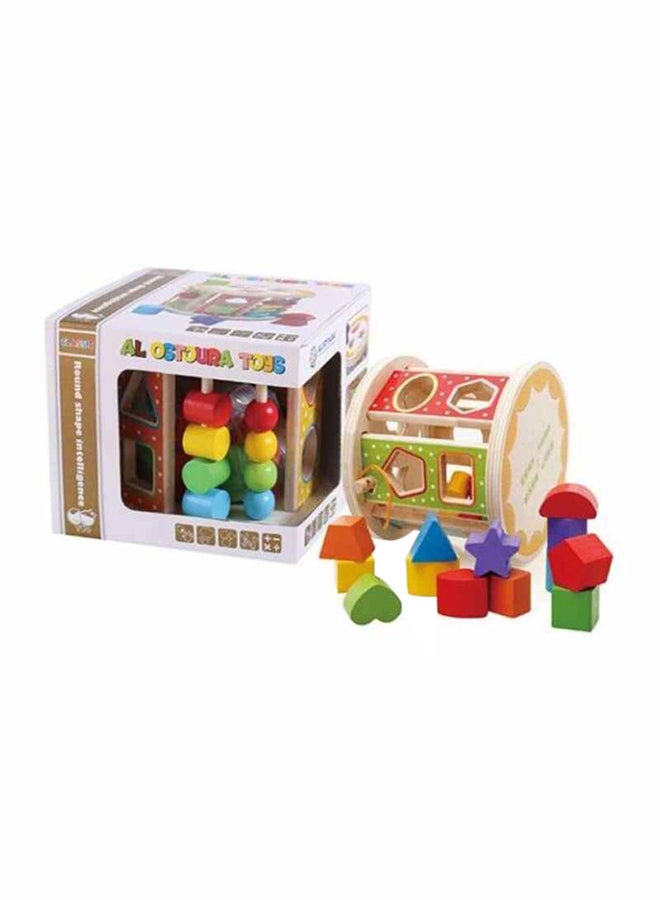 Alostoura Colorful Round Shape Geometric Block Board Sorter Play Puzzle Set For Kids 18.5x18.5x15.8cm  - Image 1