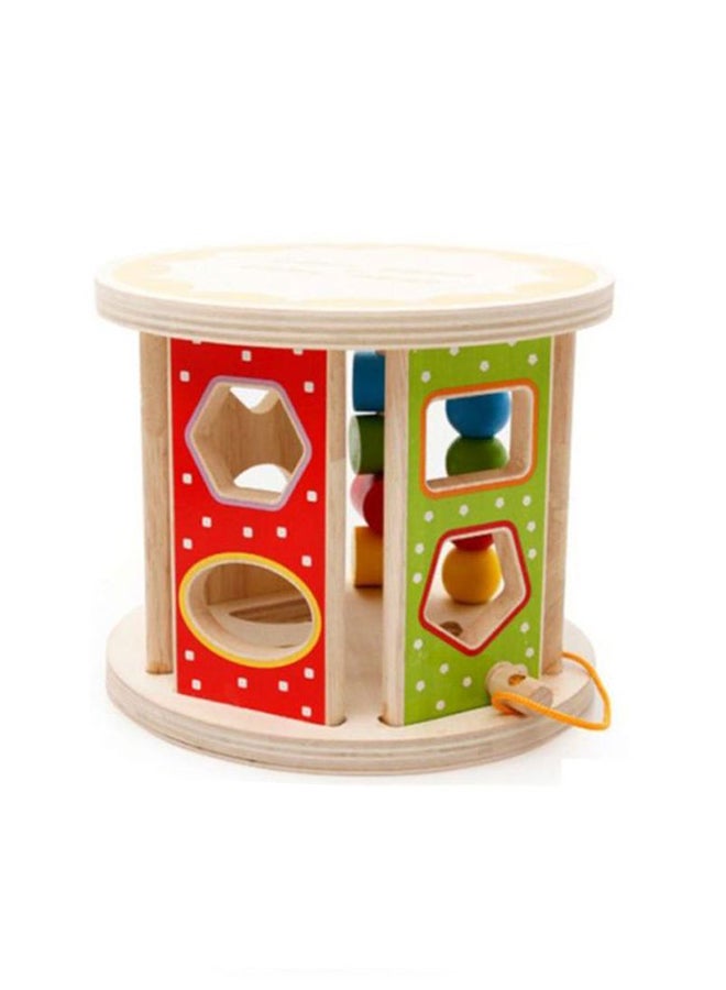 Alostoura Colorful Round Shape Geometric Block Board Sorter Play Puzzle Set For Kids 18.5x18.5x15.8cm  - Image 3