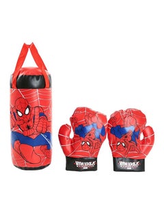 Generic Exclusive Spiderman Boxing Punching Bag Kit With 2 Gloves Padded For Safety 15x38x15cm  - Image 1