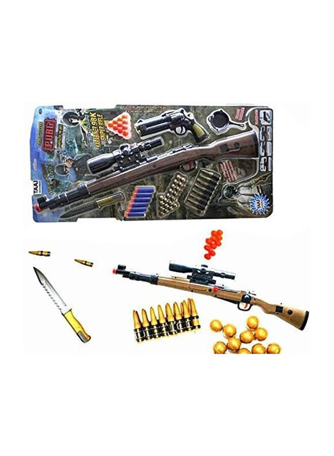 Pubg Game Theme Set Contains 1 Big Gun, 1 Small Gun, 1 Knife, 1 Pan, 8 Bullets, Gun Balls Yellow & Red - v1635247322/N32596064A_2