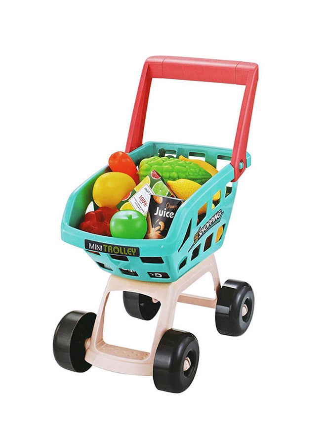 ليتل أنجل طقم إكسسوارات السوبر ماركت المنزلي مع عربة لعب الأدوار مكون من 47 قطعة للأطفال 79x34x53سم - Image 2