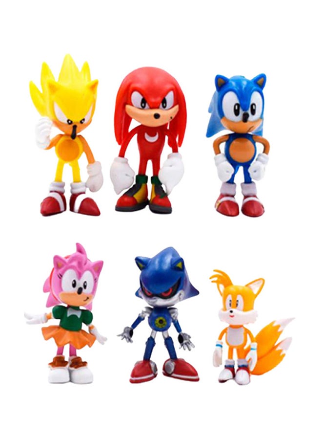 مس تيارا طقم مجسمات شخصيات الأكشن من فيلم Sonic" بتصميم حصري من 6 قطع للأطفال، ألوان متعددة" 2 to 3سم  - Image 1