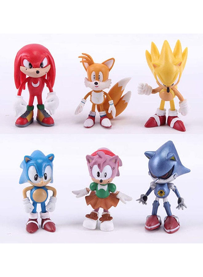 مس تيارا طقم مجسمات شخصيات الأكشن من فيلم Sonic" بتصميم حصري من 6 قطع للأطفال، ألوان متعددة" 2 to 3سم  - Image 4