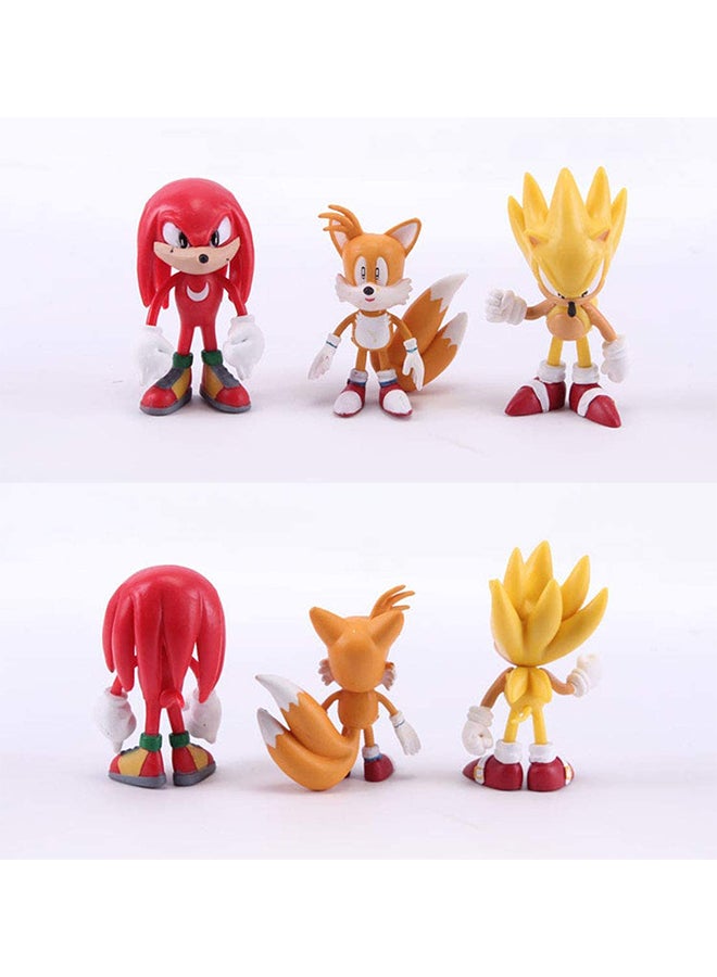 مس تيارا طقم مجسمات شخصيات الأكشن من فيلم Sonic" بتصميم حصري من 6 قطع للأطفال، ألوان متعددة" 2 to 3سم  - Image 5