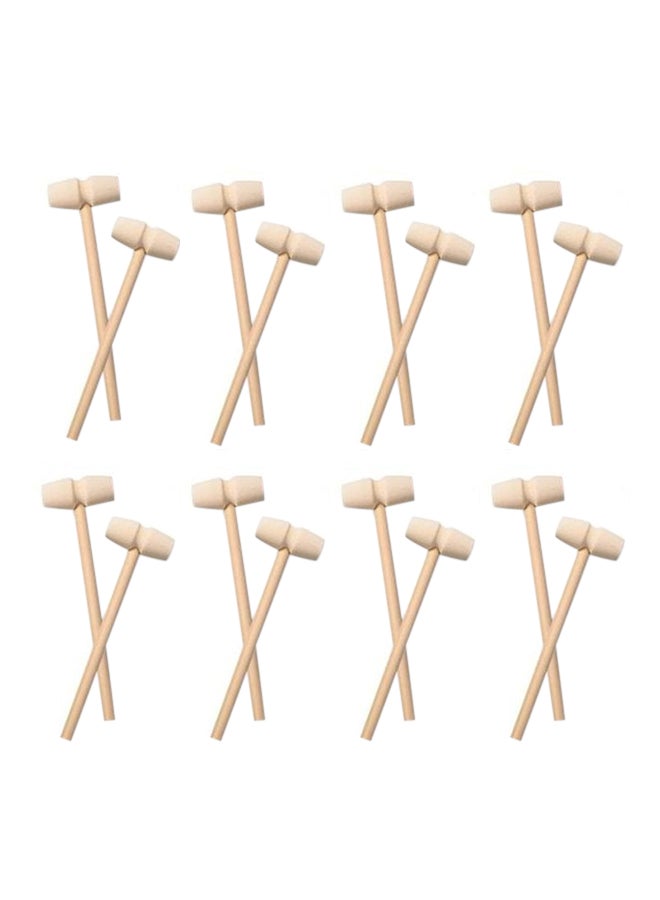 ISank 16-Piece Mini Multi-Purpose Natural Wood Hammer Toy Props For Party Game  - Image 1