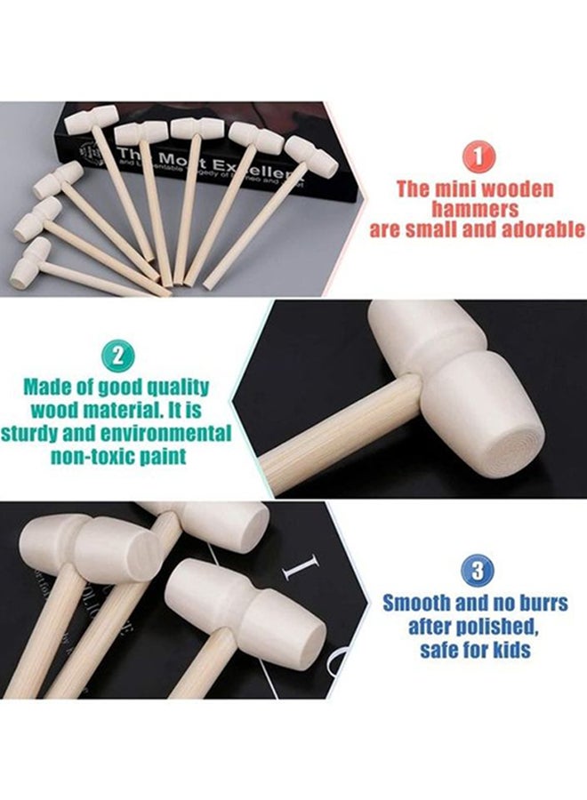 ISank 16-Piece Mini Multi-Purpose Natural Wood Hammer Toy Props For Party Game  - Image 3