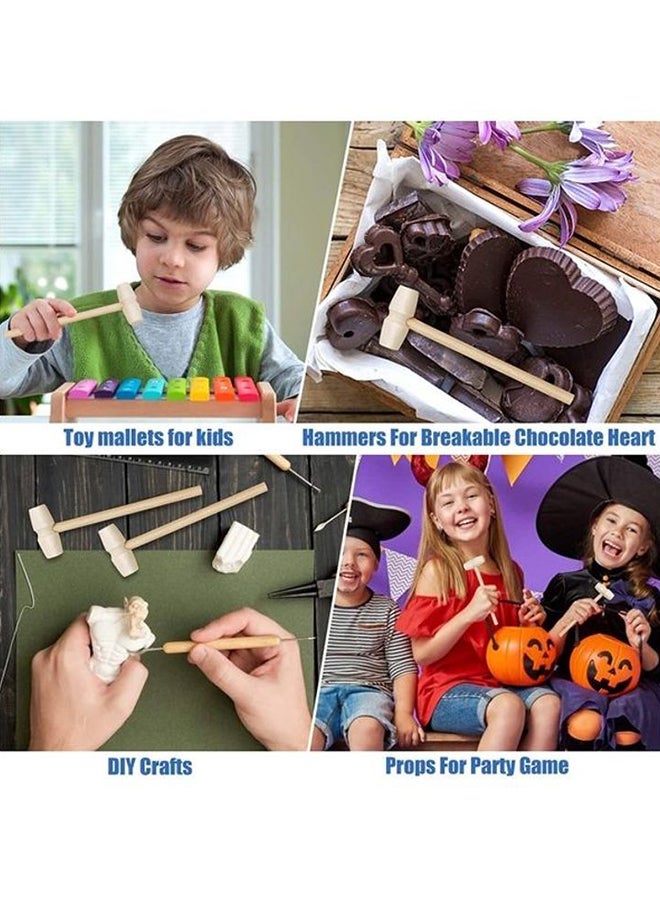ISank 16-Piece Mini Multi-Purpose Natural Wood Hammer Toy Props For Party Game  - Image 2