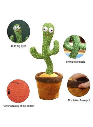 Singing And Dancing Decorative Funny Early Childhood Education Plush Cactus Toy For Kids 25 x 10 x 8cm - view 3