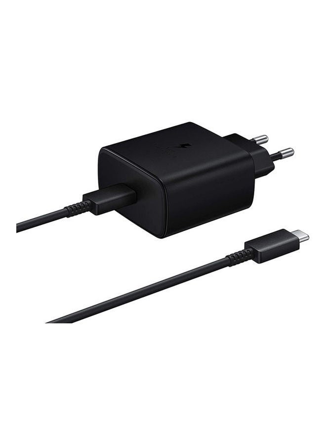 Samsung - PD Super Fast Charger With USB Type - C to Type - C Cable Black 45watt Black - Image 1