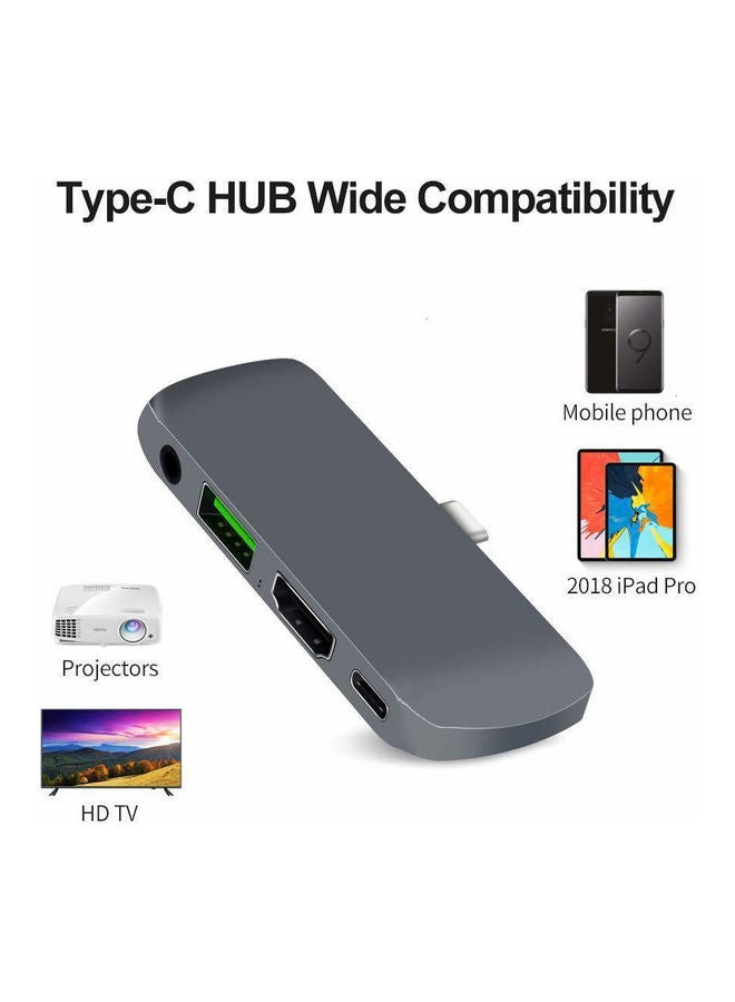 Arabest - 4 IN 1 USB-C Hub Adapter Type-C to 4K HDMI For iPad Pro/MacBook Pro Air Grey - Image 1