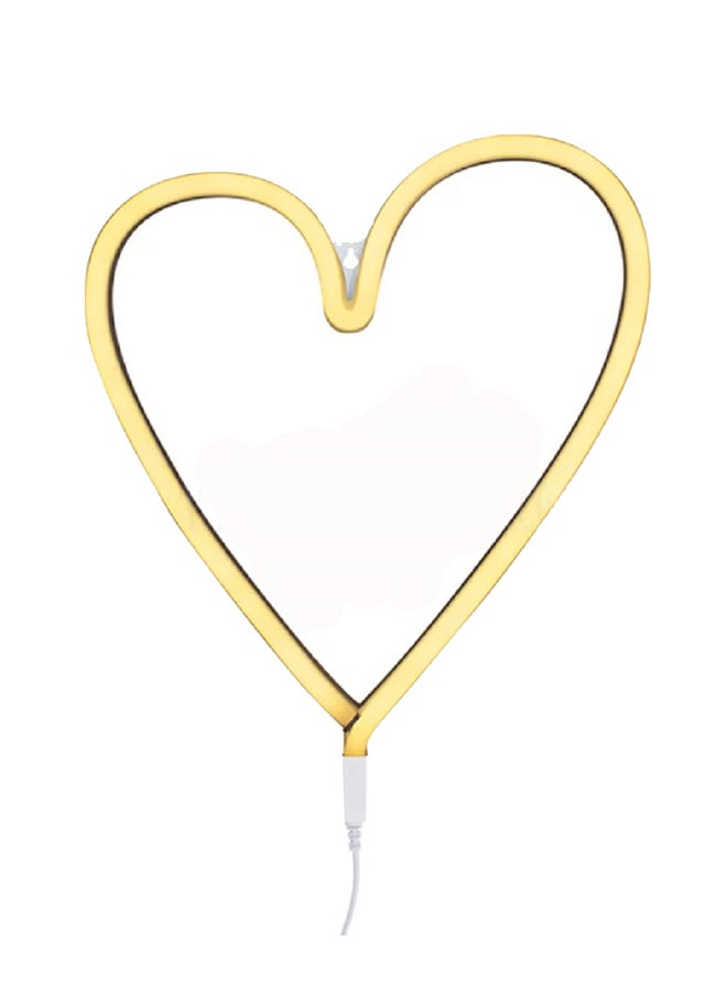 سلة مصباح LED دافئ على شكل قلب بلون نيون أبيض 38 x 29.5سم  - Image 1
