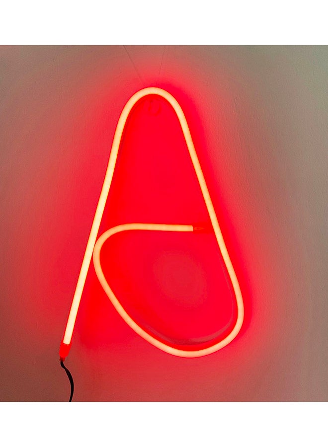 سلة مصباح مضيء فليكس بإضاءة LED على شكل حرف A . أحمر 30 x 21سم - Image 1