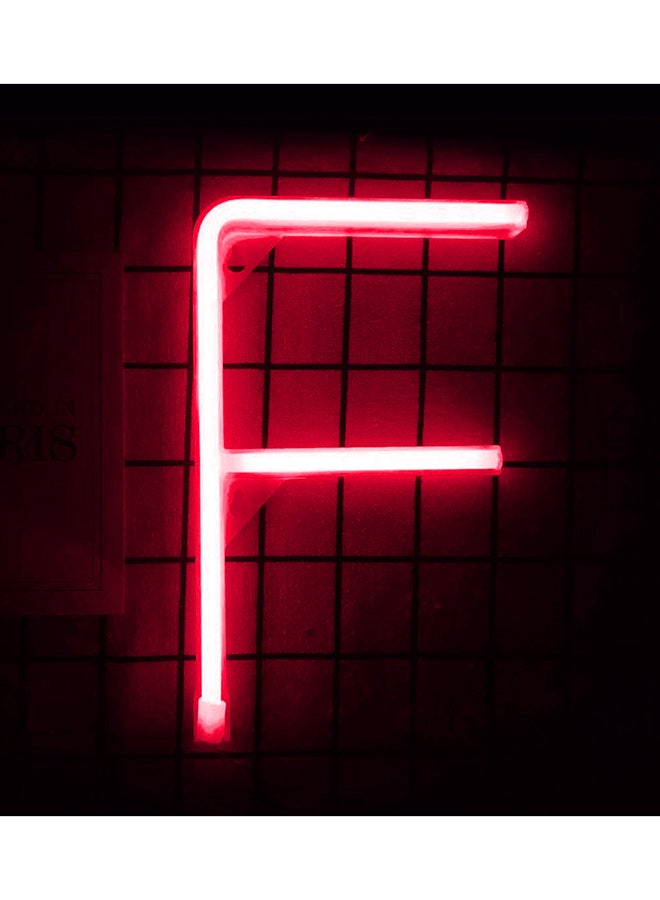 سلة مصباح نيون فليكس بإضاءة LED على شكل حرف F أحمر 30 x 18سم - Image 1
