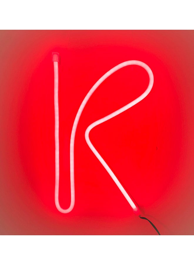 سلة مصباح نيون فليكس بإضاءة LED على شكل حرف K لون أحمر 30 x 18سم - Image 1