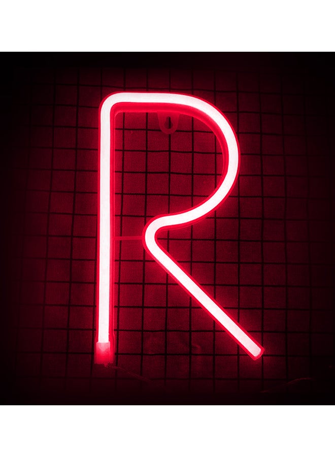 سلة مصباح نيون فليكس بإضاءة LED على شكل حرف R أحمر 30 x 20سم - Image 1
