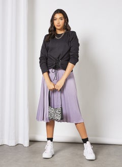 Campus Sutra Solid Pattern Loops Detail Sweatshirt Black  - Image 2