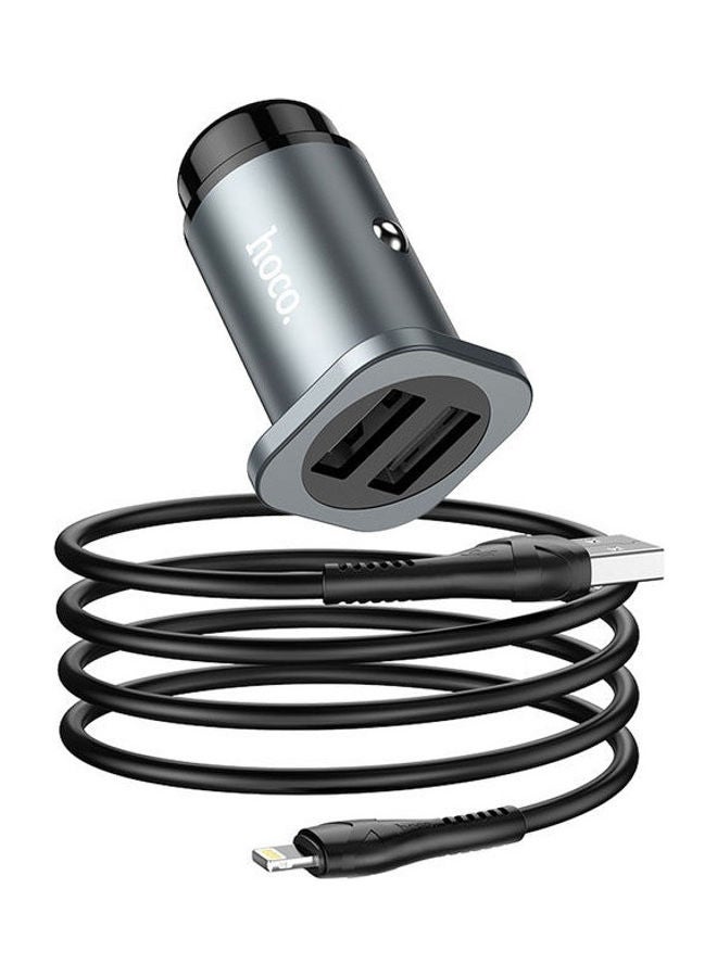 Wise Road Dual Port Car Charger Set(Lightning) Grey - v1635254067/N51575971A_1