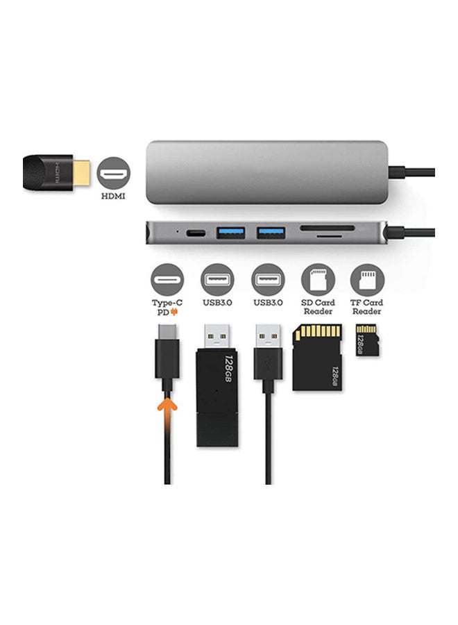 عربست - محول USB-C متعدد المنافذ 6 في 1 - Image 1