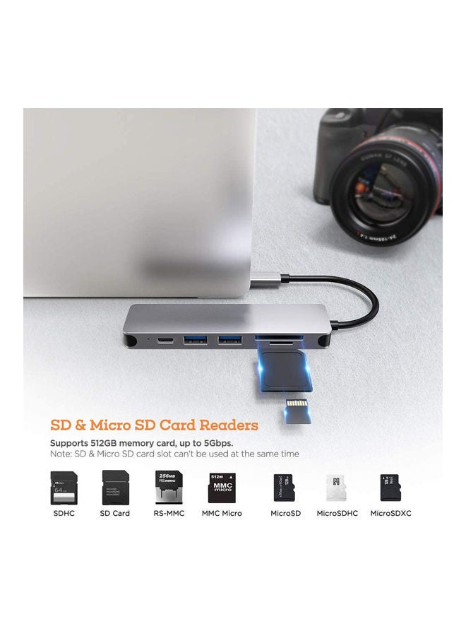 عربست - محول USB-C متعدد المنافذ 6 في 1 - Image 1